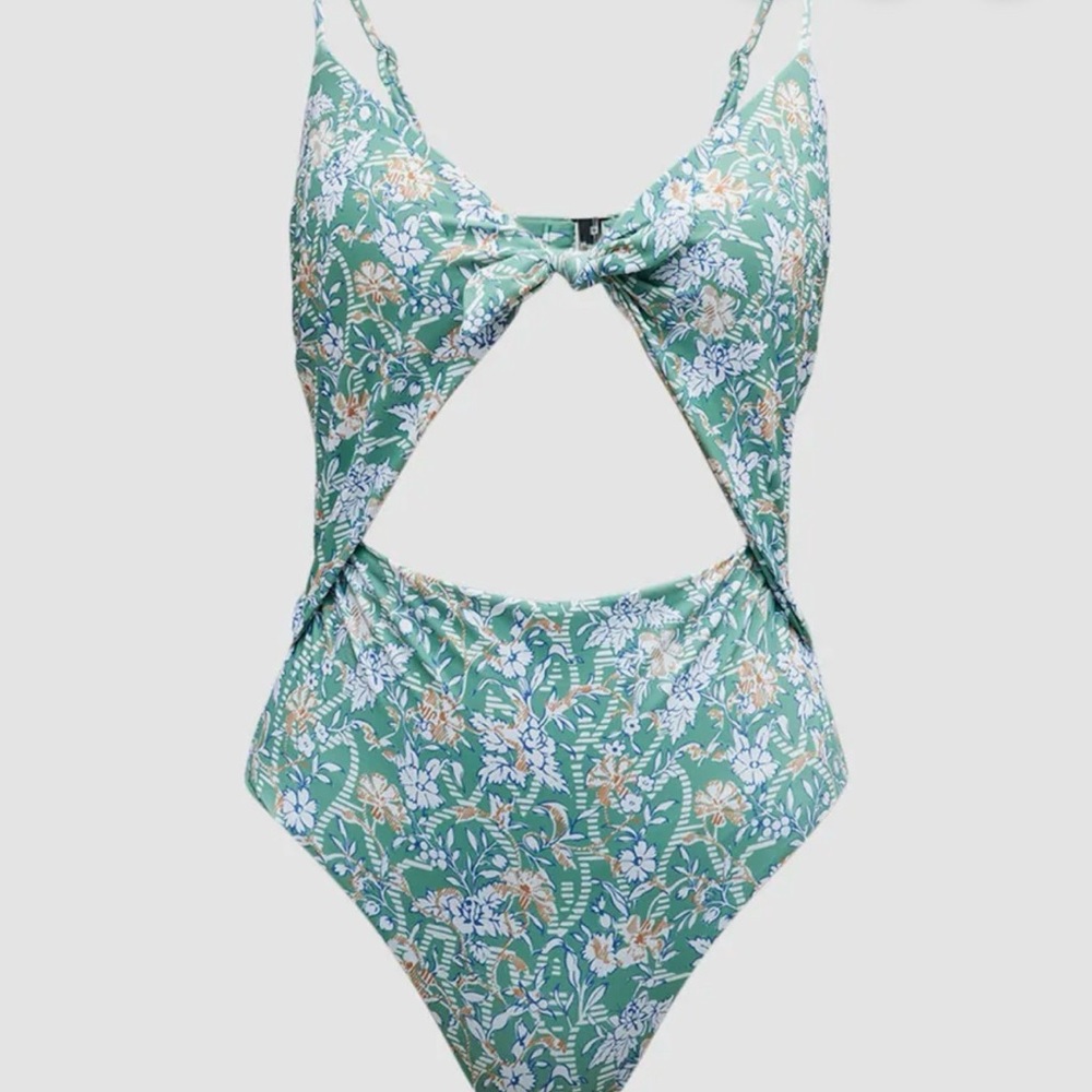 Veronica Beard Aniston Floral Cutout Swimsuit & cover up.